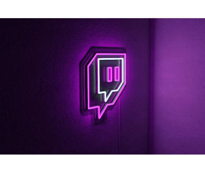 Фото - светодиодную вывеску Неоновая светодиодная вывеска neon led Twitch 31x28 см