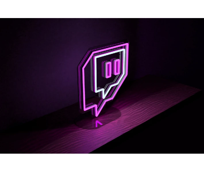 Фото - светодиодную вывеску Неоновая светодиодная вывеска neon led Twitch 31x28 см