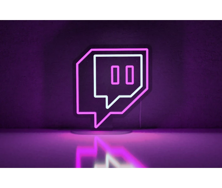 Фото - светодиодную вывеску Неоновая светодиодная вывеска neon led Twitch 31x28 см