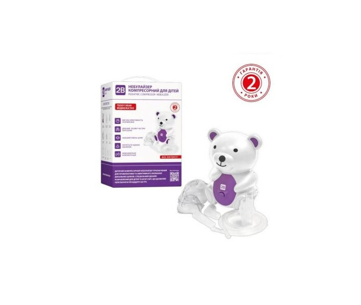 Фото - ингалятор Ингалятор (небулайзер) 2В Teddy Bear для детей компрессорный гарантия 2 года (ko-18443)
