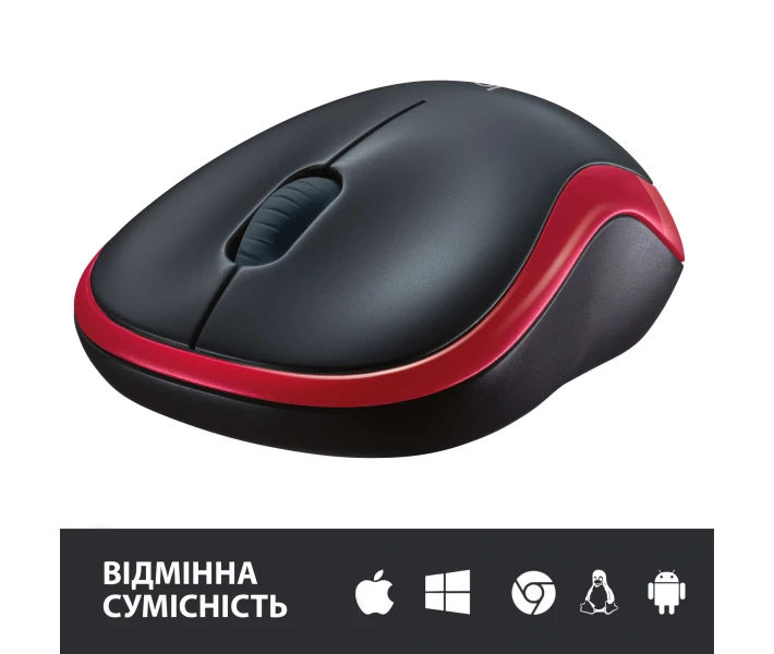 Фото - мышку для ноутбука Мышь Logitech M185 WL (910-002240) Red