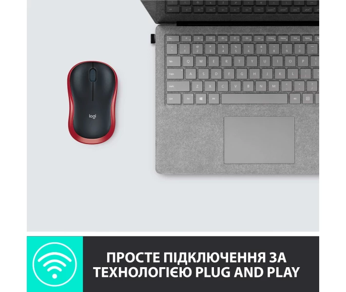 Фото - мышку для ноутбука Мышь Logitech M185 WL (910-002240) Red