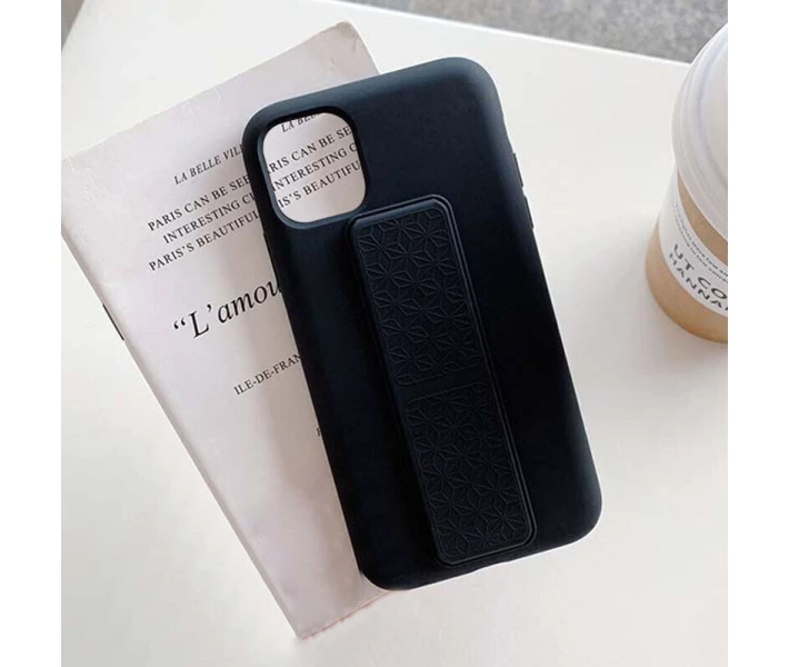 Фото - чехол для смартфона Чехол Silicone Case Hand Holder для Apple iPhone 12 Pro Max (6.7") Черный / Black (158755)