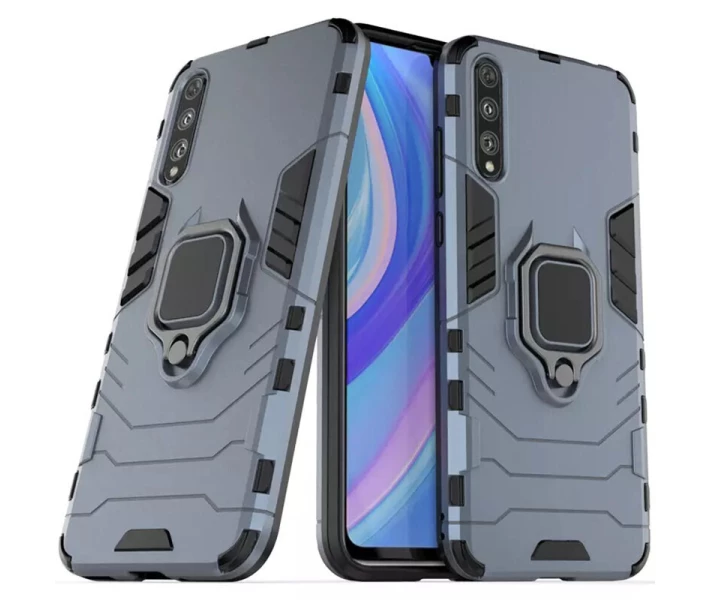 Фото - чехол для смартфона Ударопрочный чехол Transformer Ring for Magnet для Huawei Y8p (2020) Серый / Metal slate (154799)
