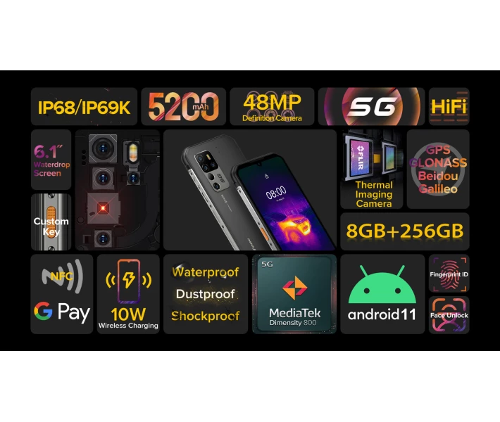 Фото - смартфон и мобильный телефон Смартфон Ulefone Armor 11T 5G 8/256GB (Black) [65297]