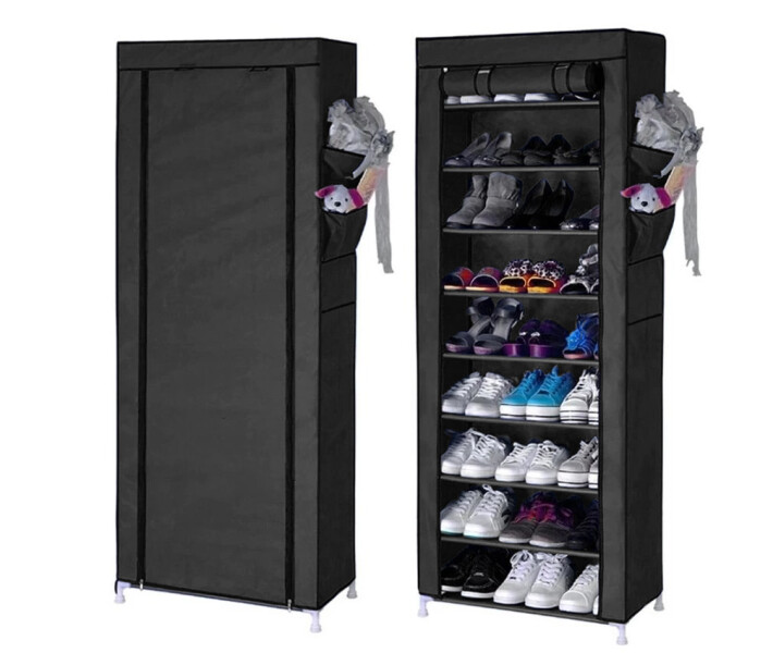 Фото - стеллаж Стеллаж для хранения обуви Combination Shoe Frame 60X30X160 на 9 полок Черный