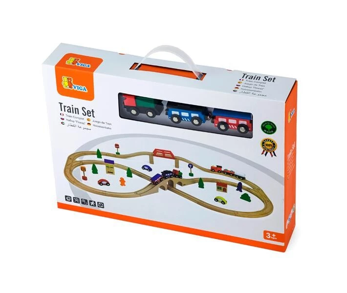 Фото - железную дорогу Деревянная железная дорога Viga Toys 49 эл. (56304) (25491-32)