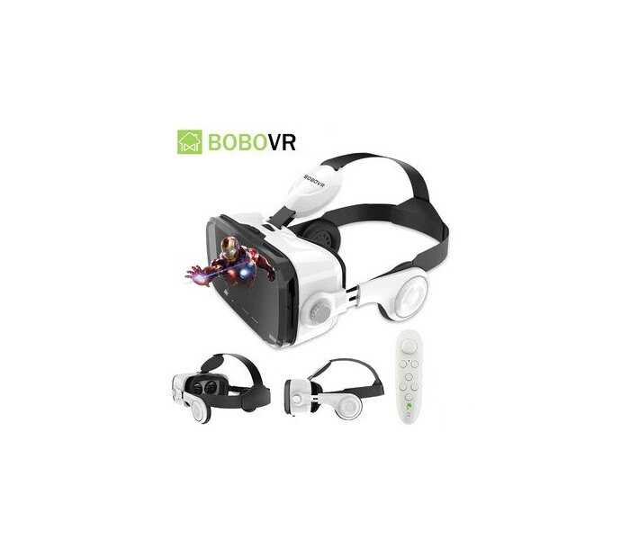 Фото - очки виртуальной реальности Очки виртуальной реальности VRBox Bobo VRZ4 виар шлем для телефона с пультом управления и наушниками + беспроводной джойстик для телефона V8
