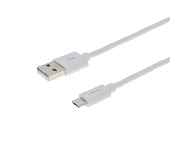 Фото - адаптер и кабель Кабель Grand-X USB-microUSB, Cu, 2.5м White (PM025W) box