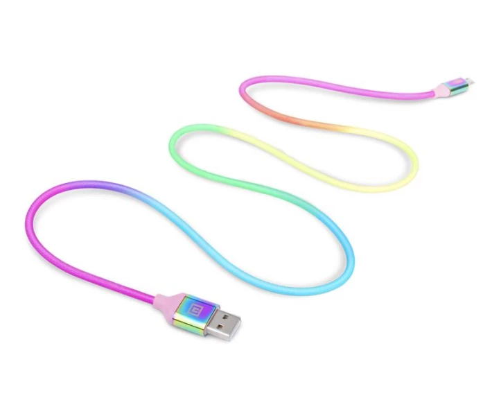 Фото - адаптер и кабель Кабель REAL-EL Premium Rainbow USB-microUSB 1m  (EL123500052)