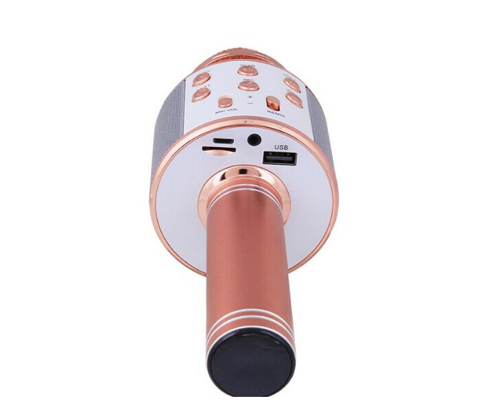 Фото - микрофон для караоке Беспроводной микрофон караоке bluetooth WS858 Karaoke 5Вт Rose Gold