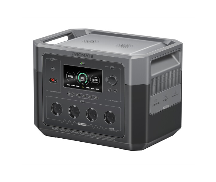 Фото - зарядную станцию Зарядная станция Promate PowerMine-2000W, 1920Wh Black (powermine-2000.black)