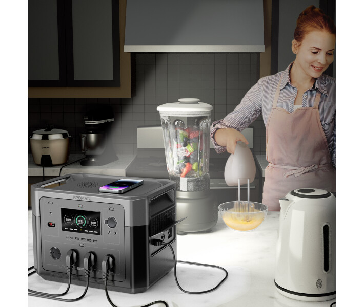 Фото - зарядную станцию Зарядная станция Promate PowerMine-2000W, 1920Wh Black (powermine-2000.black)