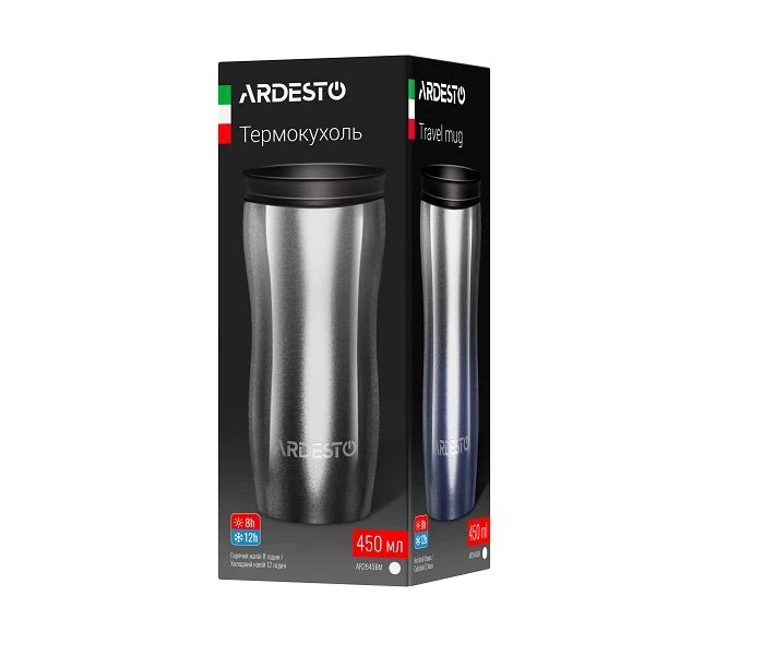 Фото - термоса Термокружка Ardesto Metallic AR2645GM 0.45л нержавеющая сталь синий