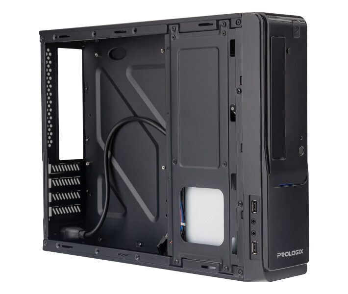 Фото - корпус для ПК Корпус Prologix E100 Slim 400W 8cm, 2хUSB2.0, Black