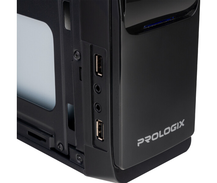 Фото - корпус для ПК Корпус Prologix E100 Slim 400W 8cm, 2хUSB2.0, Black