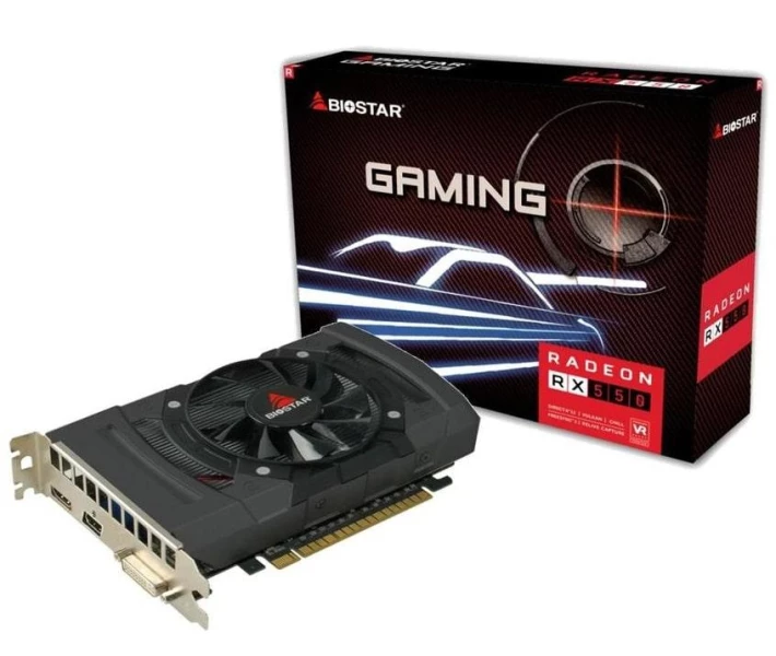 Фото - видеокарту Видеокарта Biostar AMD Radeon RX 550 2GB (VA5505RF21) (GDDR5, 128 bit, PCI-E 3.0)