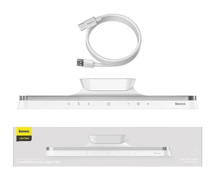 Фото - настольную лампу Лампа аккумуляторная магнитная Baseus Magnetic Charging Desk Lamp PRO 5W 1800 mAh Белый