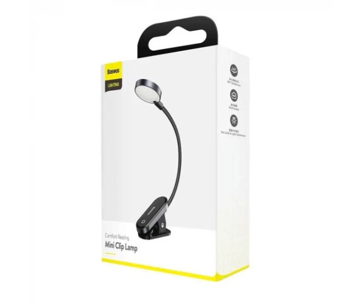 Фото - настольную лампу Лампа на прищепке портативная Baseus Comfort Reading Mini Clip Lamp 4.5W 350 mAh Grey