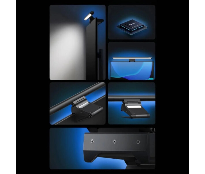 Фото - настольную лампу Лампа на монитор Baseus i-wok2 Series USB Asymmetric Light Source Screen Hanging Light Youth Black (DGIW000101)