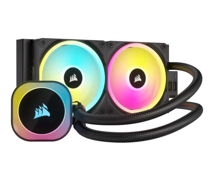 Фото - систему охлаждения Система водяного охлаждения Corsair iCUE Link H100i RGB Liquid CPU Cooler Black, Intel: 1700/1200/1151/1150/1155/1156, AMD: AM5/AM4, 277х120