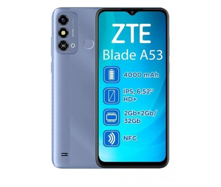 Фото - смартфон и мобильный телефон Смартфон ZTE Blade A53 2/32Gb Blue (UA UCRF) NFC