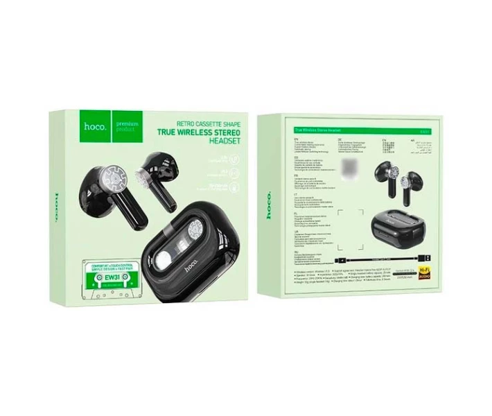Фото - наушники Беспроводные блютуз наушники HOCO EW31 TWS Вакуумная гарнитура Bluetooth V5.3 Черный