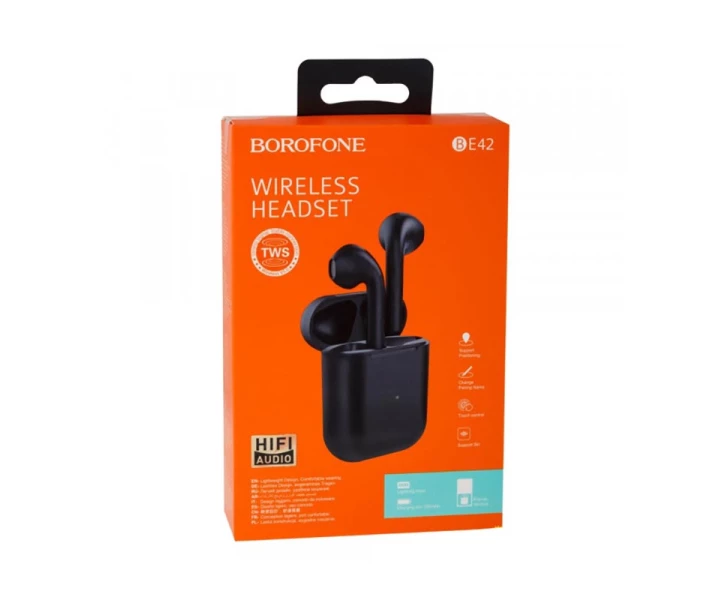 Фото - наушники Беспроводные блютуз наушники BOROFONE BE42 Feliz Bluetooth TWS Черный