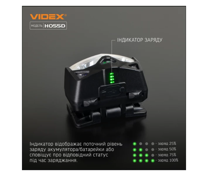 Фото - фонарик Фонарик LED налобный 500Lm 5000К черный VLF-H055D Videx