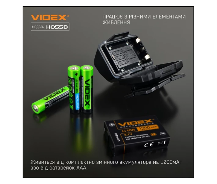 Фото - фонарик Фонарик LED налобный 500Lm 5000К черный VLF-H055D Videx