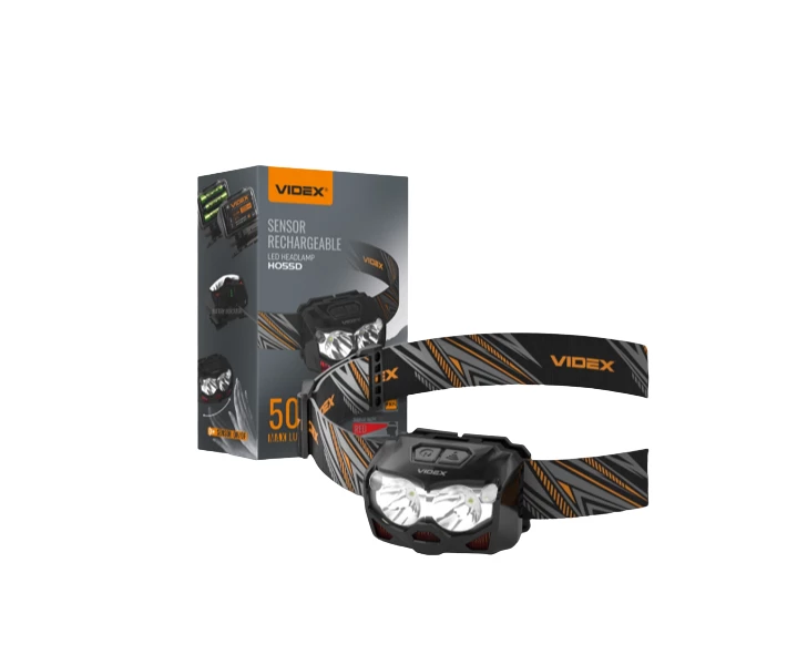 Фото - фонарик Фонарик LED налобный 500Lm 5000К черный VLF-H055D Videx