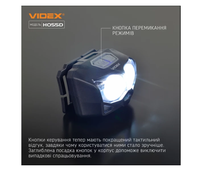 Фото - фонарик Фонарик LED налобный 500Lm 5000К черный VLF-H055D Videx