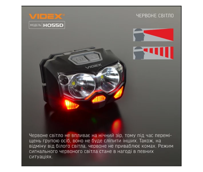 Фото - фонарик Фонарик LED налобный 500Lm 5000К черный VLF-H055D Videx
