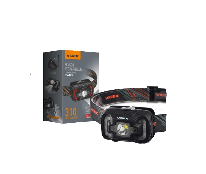 Фото - фонарик Фонарик LED налобный 310Lm 5000К черный VLF-H025C Videx