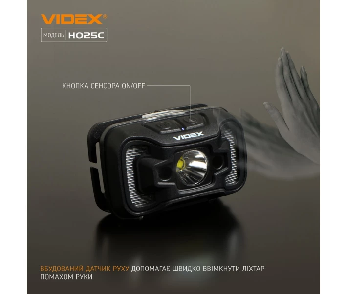 Фото - фонарик Фонарик LED налобный 310Lm 5000К черный VLF-H025C Videx