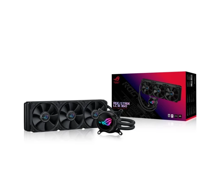 Фото - систему охлаждения Система водяного охлаждения Asus ROG Strix LC III 360 (90RC00T0-M0UAY0), Intel:1700, 1200, 1150, 1151, 1155, 1156, AMD:AM5/AM4, 394х121х27, 4-pin