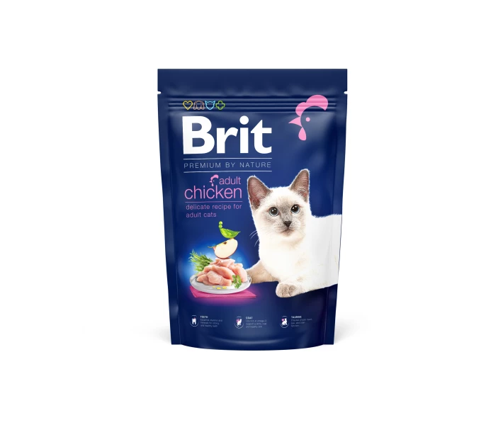 Фото - корм для кота Корм Brit Premium Nature Cat Adult Chicken сухой с курицей для взрослых котов 1.5 кг
