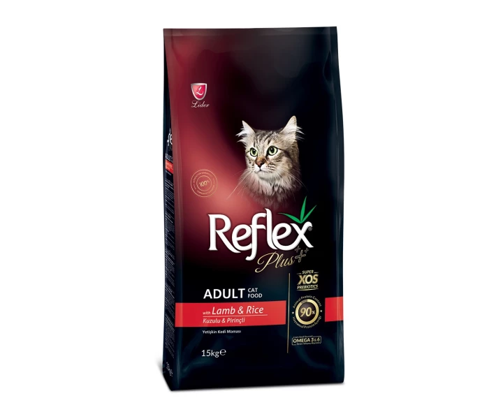 Фото - корм для кота Корм Reflex Plus Cat Adult Lamb & Rice сухой с ягненком для взрослых котов 15 кг