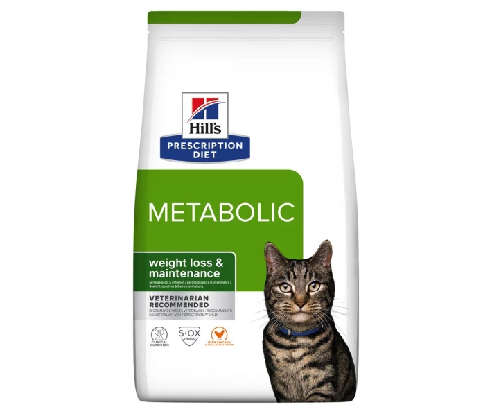 Фото - корм для кота Корм Hill’s Prescription Diet Feline Metabolic сухой диетический с курицей для контроля и снижения веса у кошек 1.5 кг