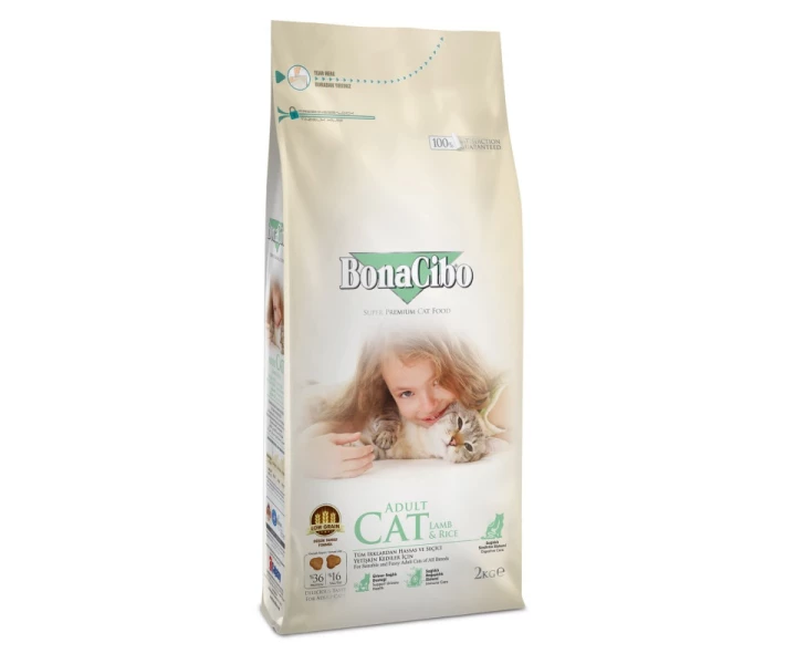 Фото - корм для кота Корм BonaCibo Cat Adult Lamb & Rice сухой с ягненком для взрослых котов 2 кг
