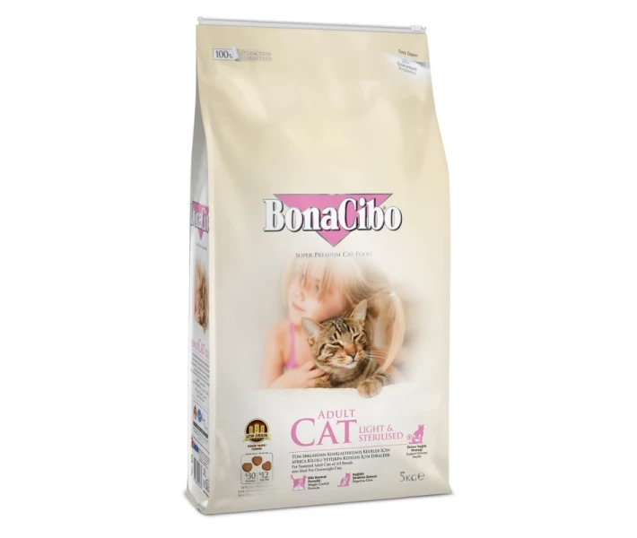 Фото - корм для кота Корм BonaCibo Cat Adult Light & Sterilized сухой с курицей для стерилизованных котов 5 кг