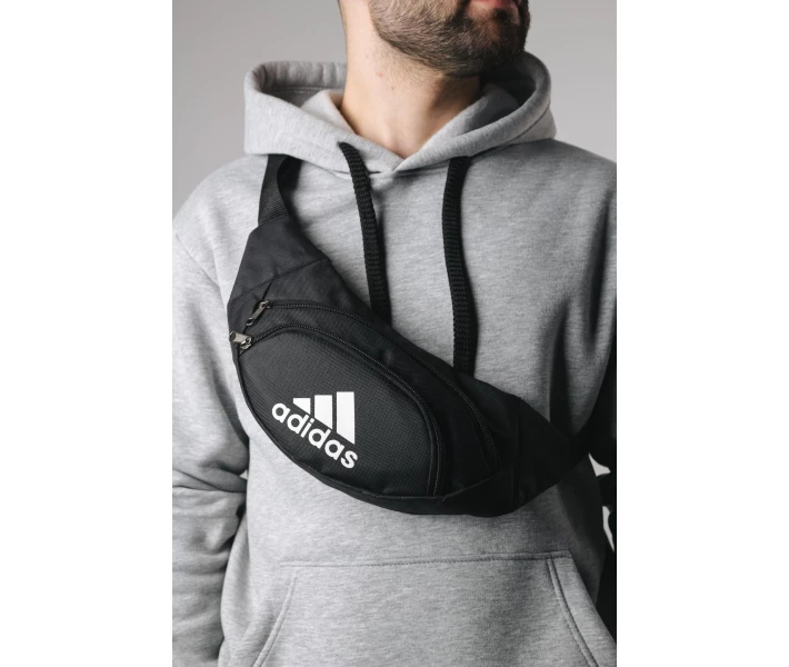 Фото - мужскую сумку Бананка Adidas черная (1688549930)