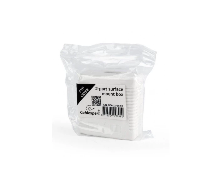 Фото - розетку и выключатель Компьютерная розетка Cablexpert RJ45x2 FTP, cat.5e (NCAC-2F5E-01) (494308-01)