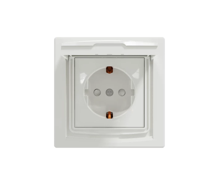 Фото - розетку и выключатель Розетка Schneider Electric ASFORA с крышкой IP44, белая (EPH3100321) (741752-01)