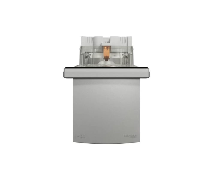 Фото - розетку и выключатель Розетка Schneider Electric ASFORA с крышкой IP44, алюминий (EPH3100361)