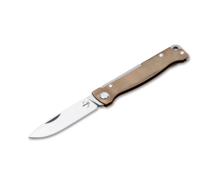 Фото - туристический нож Нож складной Boker Plus Atlas Brass замок Slip joint 01BO853