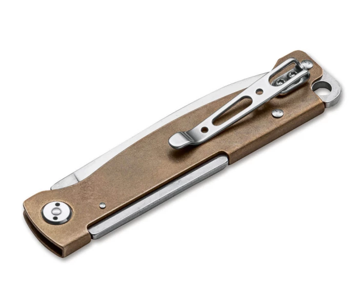 Фото - туристический нож Нож складной Boker Plus Atlas Brass замок Slip joint 01BO853