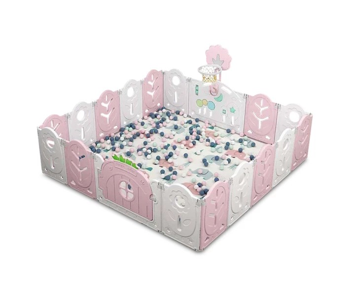 Фото - детский манеж Манеж BabyPlayPen "Магической лес" встроенное баскетбольное кольцо 205*205*62 см Розовый
