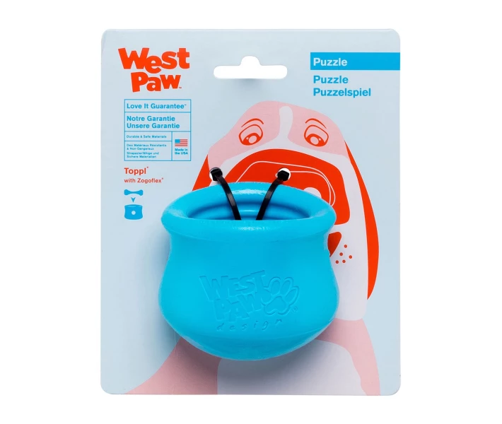 Фото - игрушку для животных Игрушка для собак West Paw Toppl Dog Toy голубая, 8 см