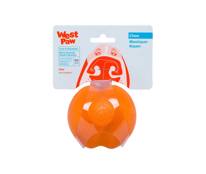 Фото - игрушку для животных Игрушка для собак West Paw Jive Dog Ball оранжевая, 8 см